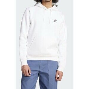 adidas men Trefoil Essentials Hoodie Size Large White - New With Tags